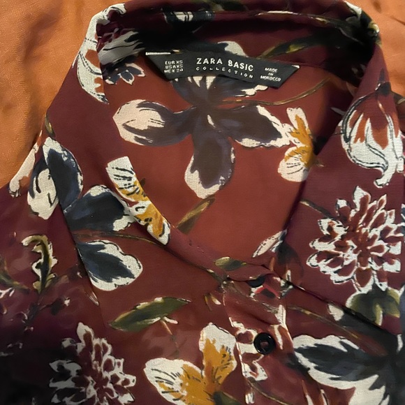 EUC Zara sheer floral shirtdress - Picture 4 of 4